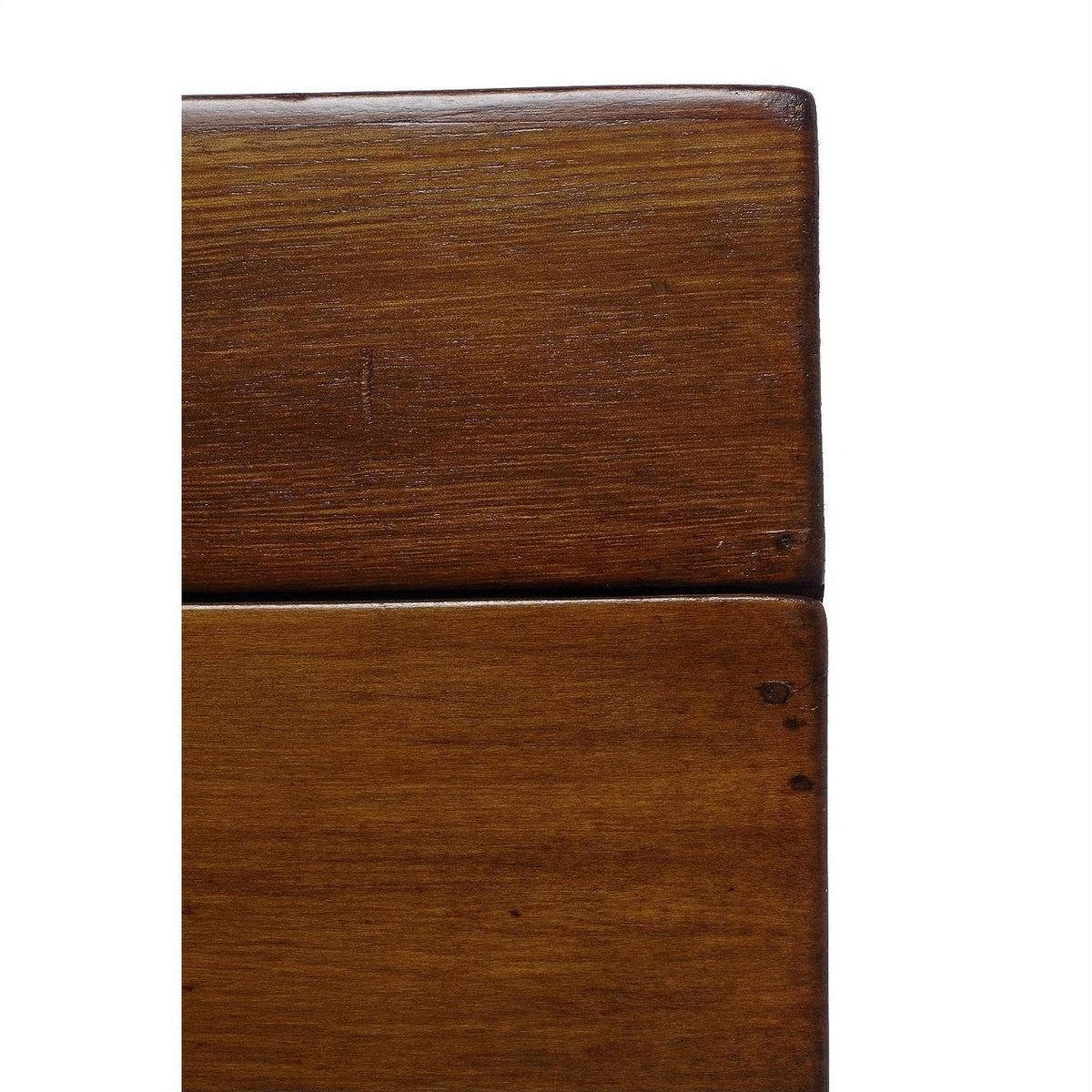 Close-up of two light-colored wood Trunk boards stacked with a visible gap, on a white background.