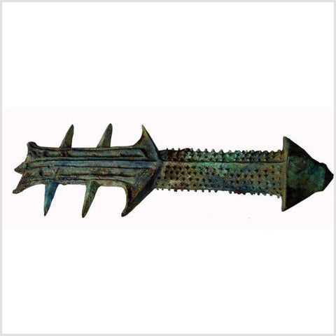 Unusual Antique Bronze Sword Grip
