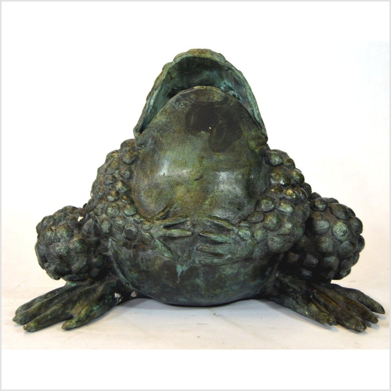 Verde Gris Bronze Pond Frog-1. Asian & Chinese Furniture, Art, Antiques, Vintage Home Décor for sale at FEA Home