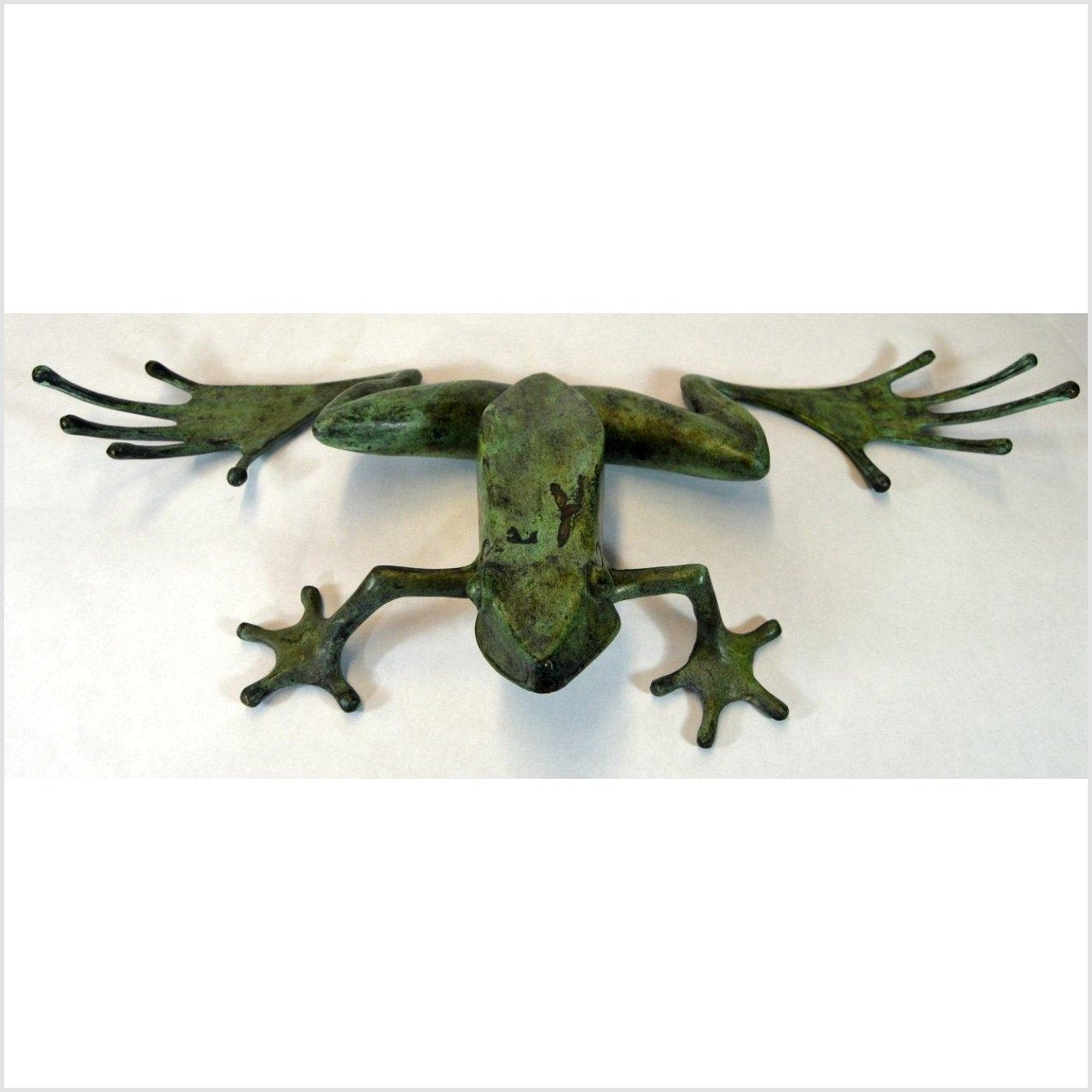 Verde Gris Bronze Pond Frog-2. Asian & Chinese Furniture, Art, Antiques, Vintage Home Décor for sale at FEA Home