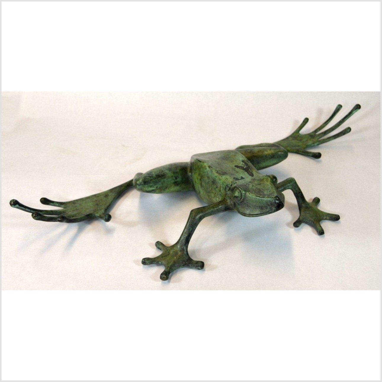 Verde Gris Bronze Pond Frog-1. Asian & Chinese Furniture, Art, Antiques, Vintage Home Décor for sale at FEA Home