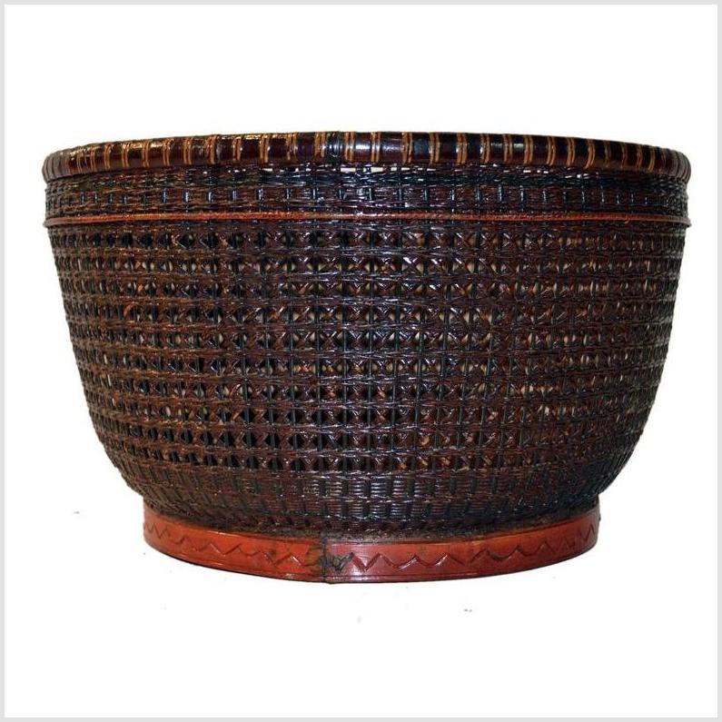 Vintage Handmade Rattan Basket-YN4158-2. Asian & Chinese Furniture, Art, Antiques, Vintage Home Décor for sale at FEA Home