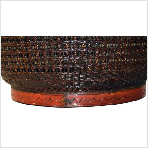 Vintage Handmade Rattan Basket-YN4158-4. Asian & Chinese Furniture, Art, Antiques, Vintage Home Décor for sale at FEA Home