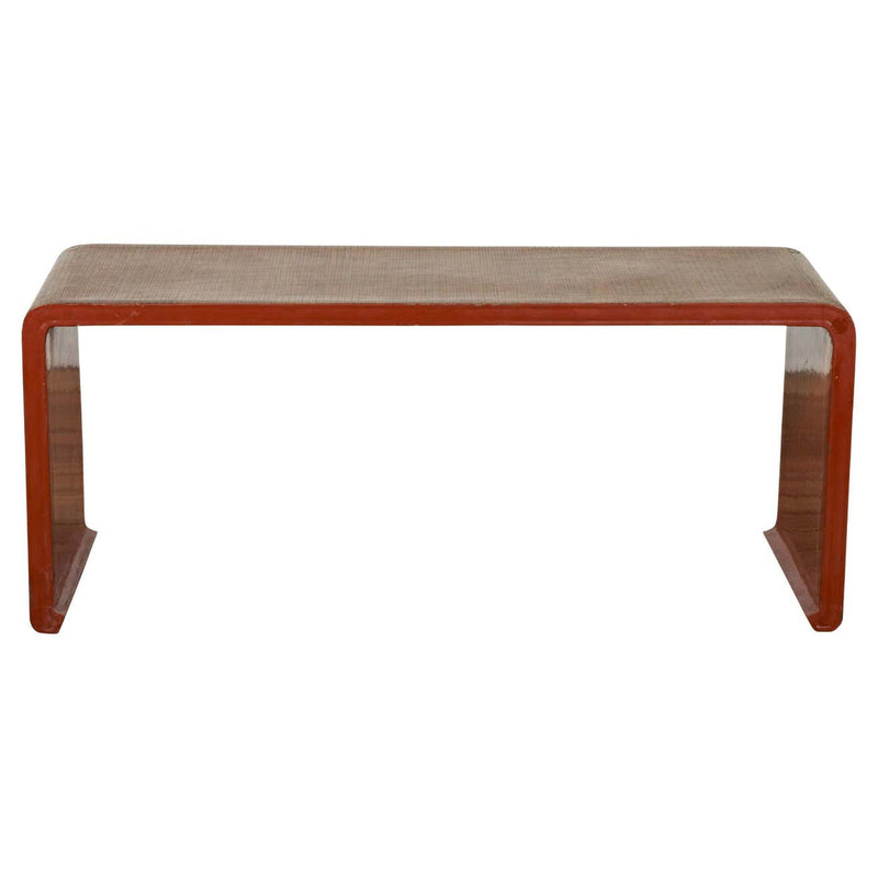 This-is-a-picture-of-a-Vintage Burmese Negora Lacquer Japanese Inspired Design Waterfall Coffee Table-image-position-1-style-YN7580-Shop-for-Vintage-and-Antique-Asian-and-Chinese-Furniture-for-sale-at-FEA Home-NYC