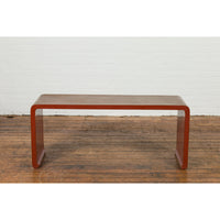 Vintage Burmese Negora Lacquer Japanese Inspired Design Waterfall Coffee Table