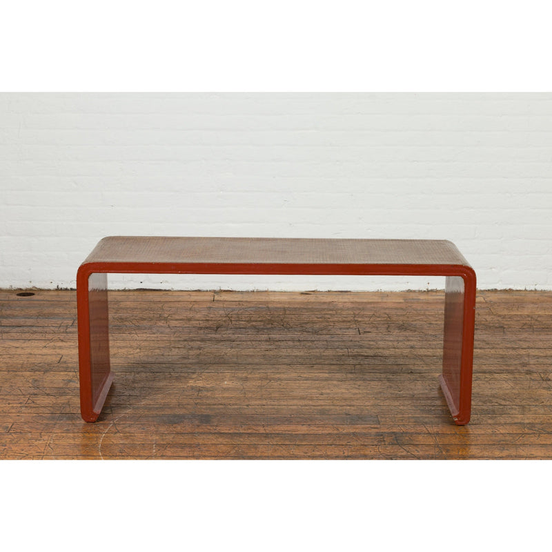 This-is-a-picture-of-a-Vintage Burmese Negora Lacquer Japanese Inspired Design Waterfall Coffee Table-image-position-2-style-YN7580-Shop-for-Vintage-and-Antique-Asian-and-Chinese-Furniture-for-sale-at-FEA Home-NYC