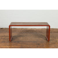 Vintage Burmese Negora Lacquer Japanese Inspired Design Waterfall Coffee Table