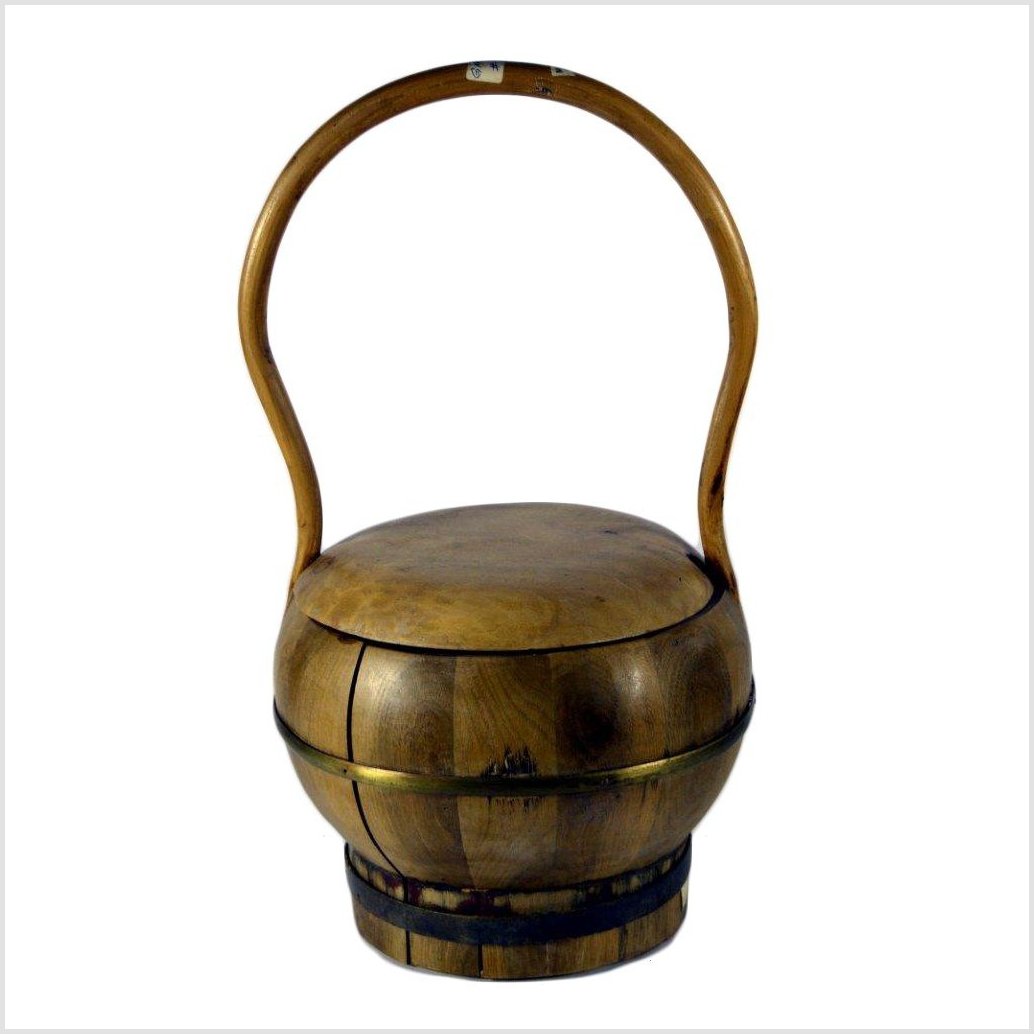 Vintage Chinese Bamboo Basket-1. Asian & Chinese Furniture, Art, Antiques, Vintage Home Décor for sale at FEA Home