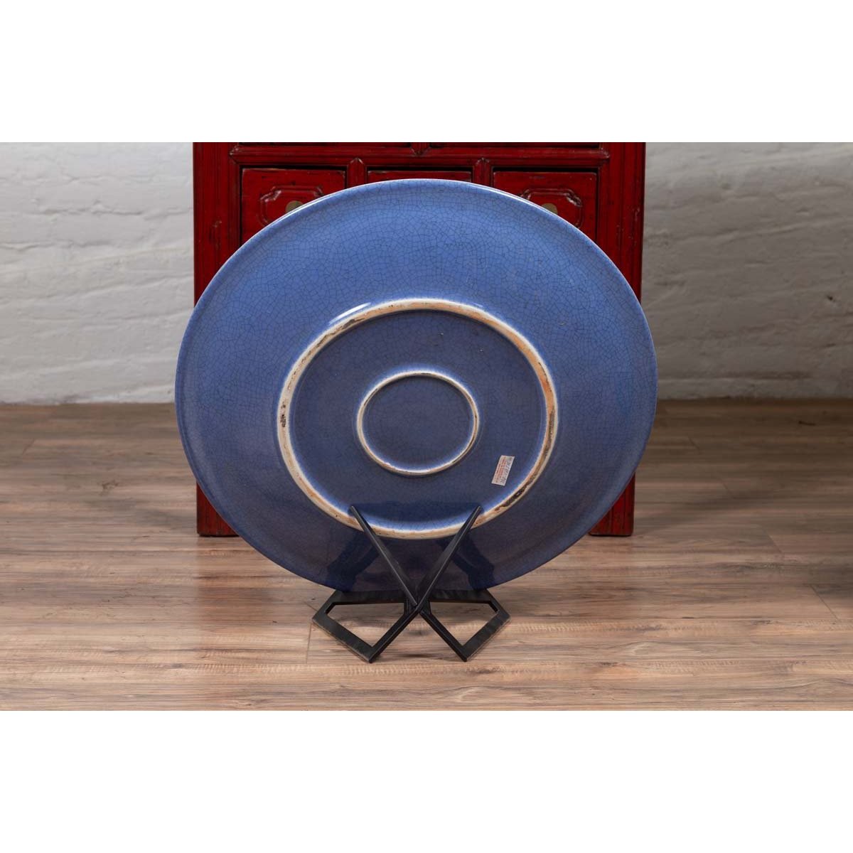 Vintage Blue Celadon Ceramic Charger Plate-6. Asian &amp; Chinese Furniture, Art, Antiques, Vintage Home Décor for sale at FEA Home