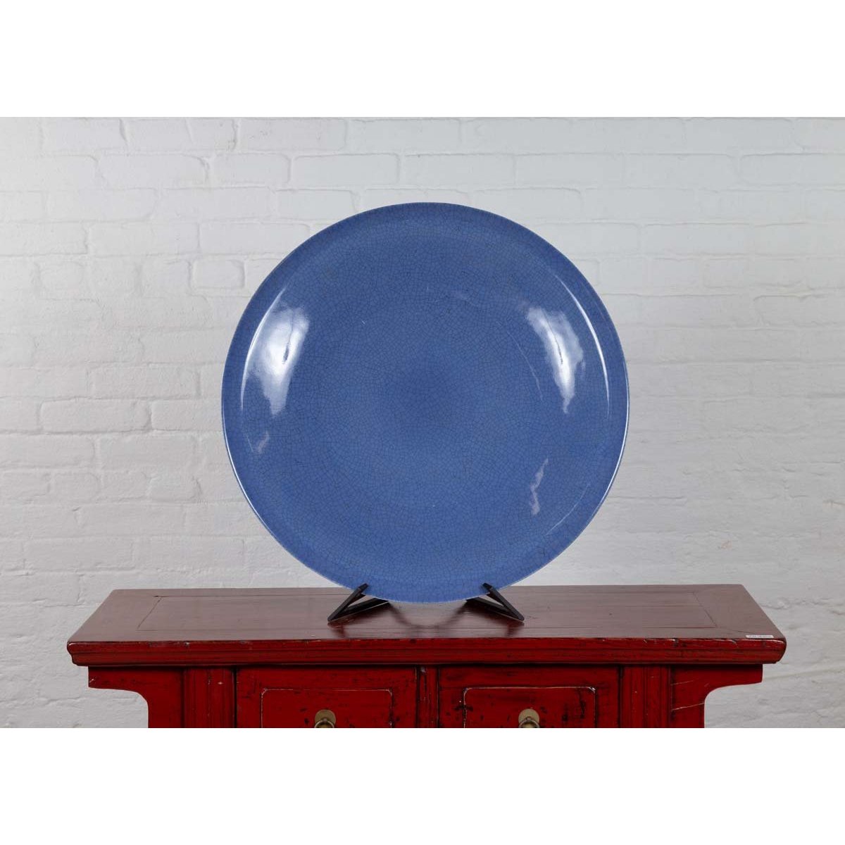 Vintage Blue Celadon Ceramic Charger Plate-2. Asian & Chinese Furniture, Art, Antiques, Vintage Home Décor for sale at FEA Home
