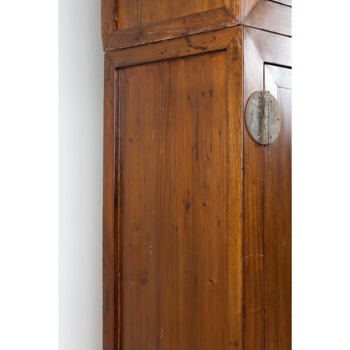 Vintage Chinese Elm Compound Wedding Wardrobe in Two Parts with Metal Hinges-15. Asian &amp; Chinese Furniture, Art, Antiques, Vintage Home Décor for sale at FEA Home