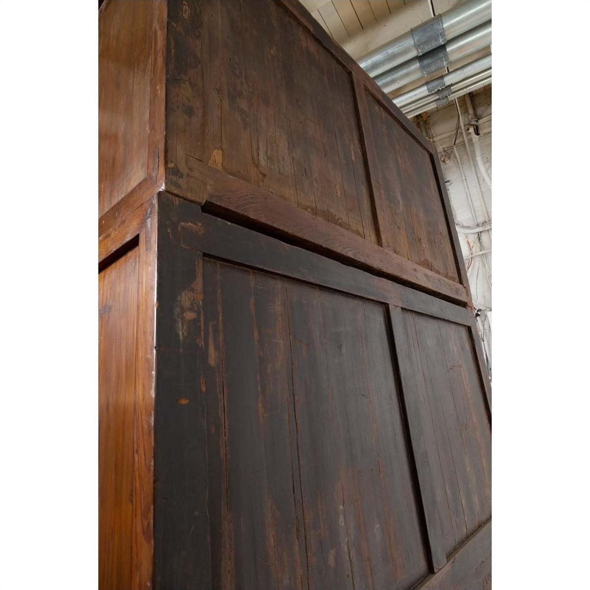 Vintage Chinese Elm Compound Wedding Wardrobe in Two Parts with Metal Hinges-20. Asian &amp; Chinese Furniture, Art, Antiques, Vintage Home Décor for sale at FEA Home