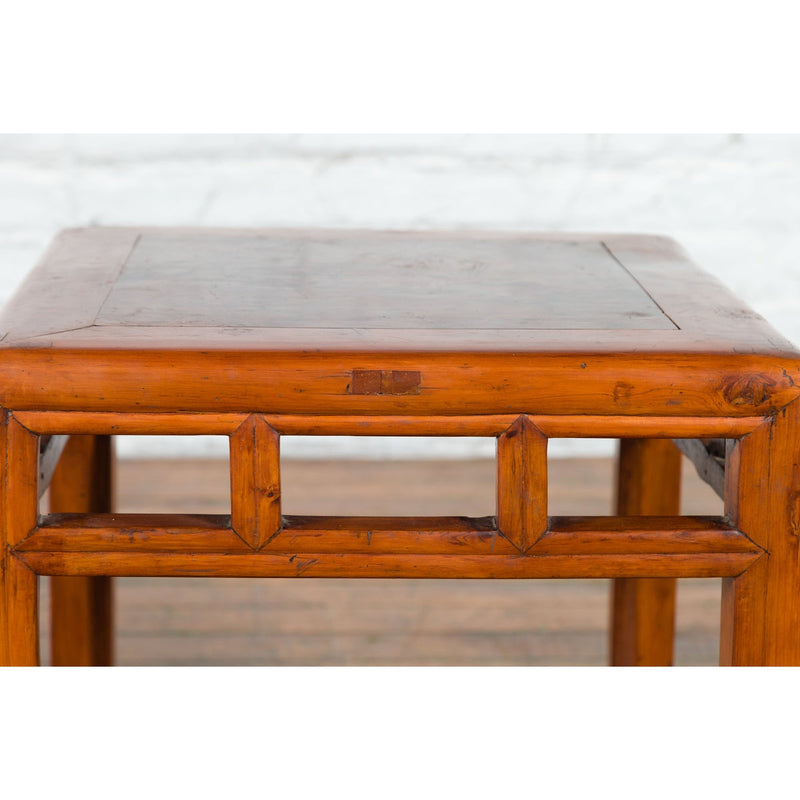 This-is-a-picture-of-a-Vintage Chinese Elm Side Table with Burl Wood Top and Scrolling Carved Feet-with-image-position-14-style-YN3979-Shop-for-Vintage-and-Antique-Asian-and-Chinese-Furniture-for-sale-at-FEA Home-NYC