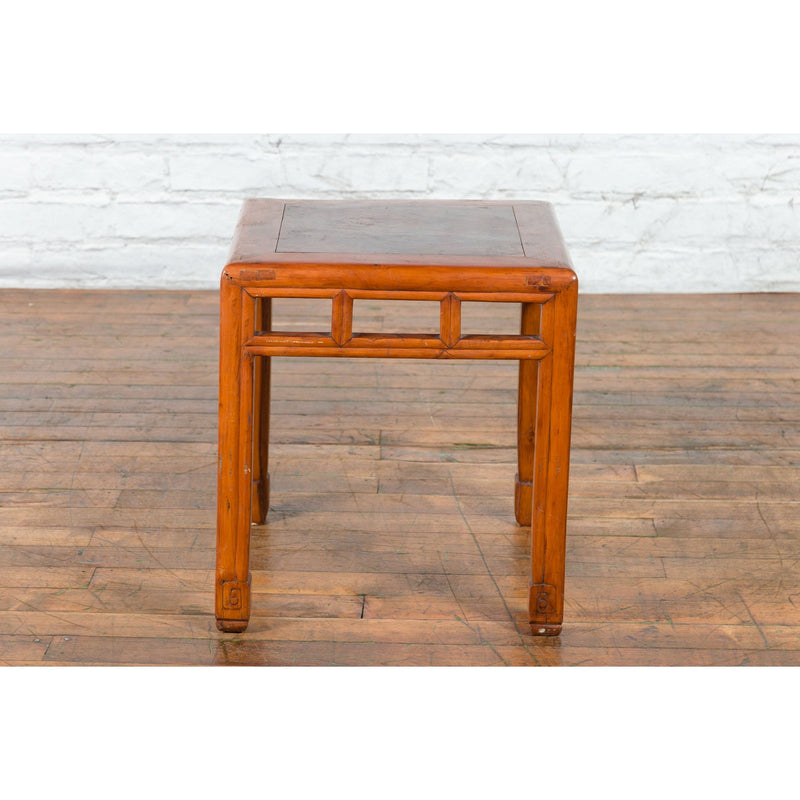 This-is-a-picture-of-a-Vintage Chinese Elm Side Table with Burl Wood Top and Scrolling Carved Feet-with-image-position-16-style-YN3979-Shop-for-Vintage-and-Antique-Asian-and-Chinese-Furniture-for-sale-at-FEA Home-NYC