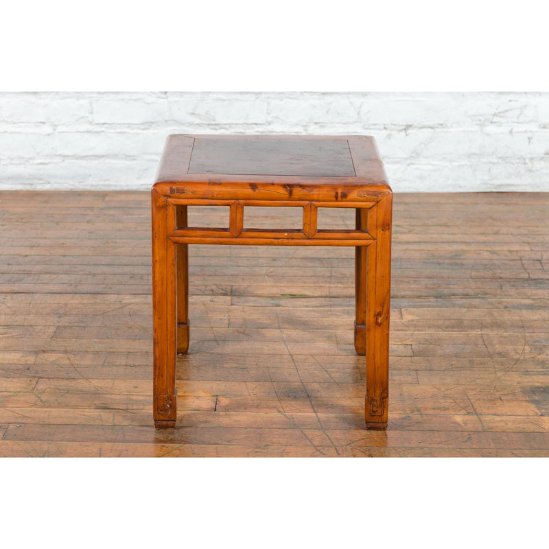 This-is-a-picture-of-a-Vintage Chinese Elm Side Table with Burl Wood Top and Scrolling Carved Feet-with-image-position-18-style-YN3979-Shop-for-Vintage-and-Antique-Asian-and-Chinese-Furniture-for-sale-at-FEA Home-NYC