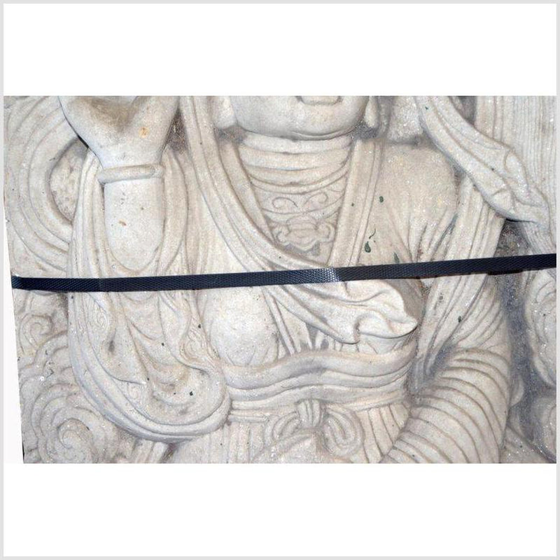 Vintage Chinese Hand-Carved White Stone Temple Sculpture of a Bodhisattva-YN5874-3. Asian & Chinese Furniture, Art, Antiques, Vintage Home Décor for sale at FEA Home