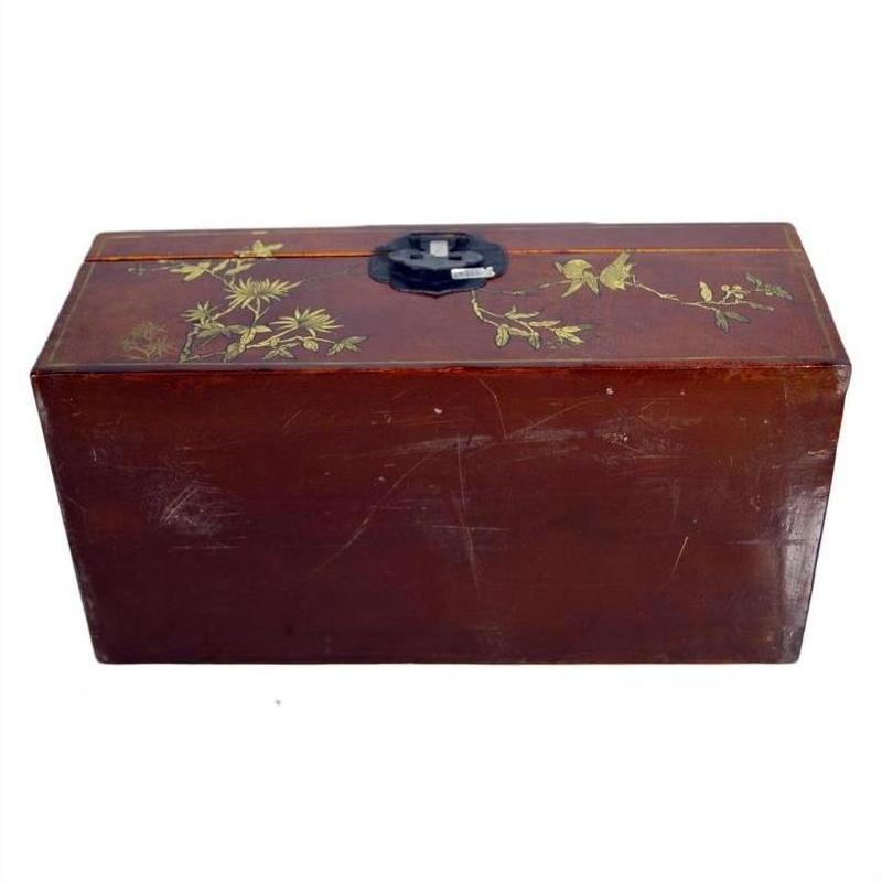 Vintage Chinese Hand Painted Lacquered Dowry Box-12. Asian &amp; Chinese Furniture, Art, Antiques, Vintage Home Décor for sale at FEA Home