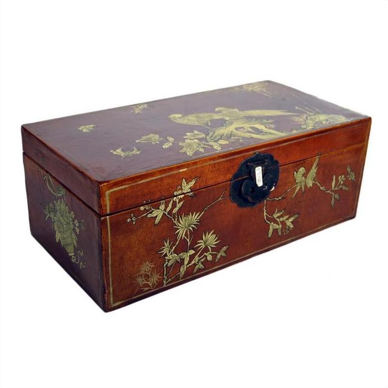 Vintage Chinese Hand Painted Lacquered Dowry Box-7. Asian &amp; Chinese Furniture, Art, Antiques, Vintage Home Décor for sale at FEA Home