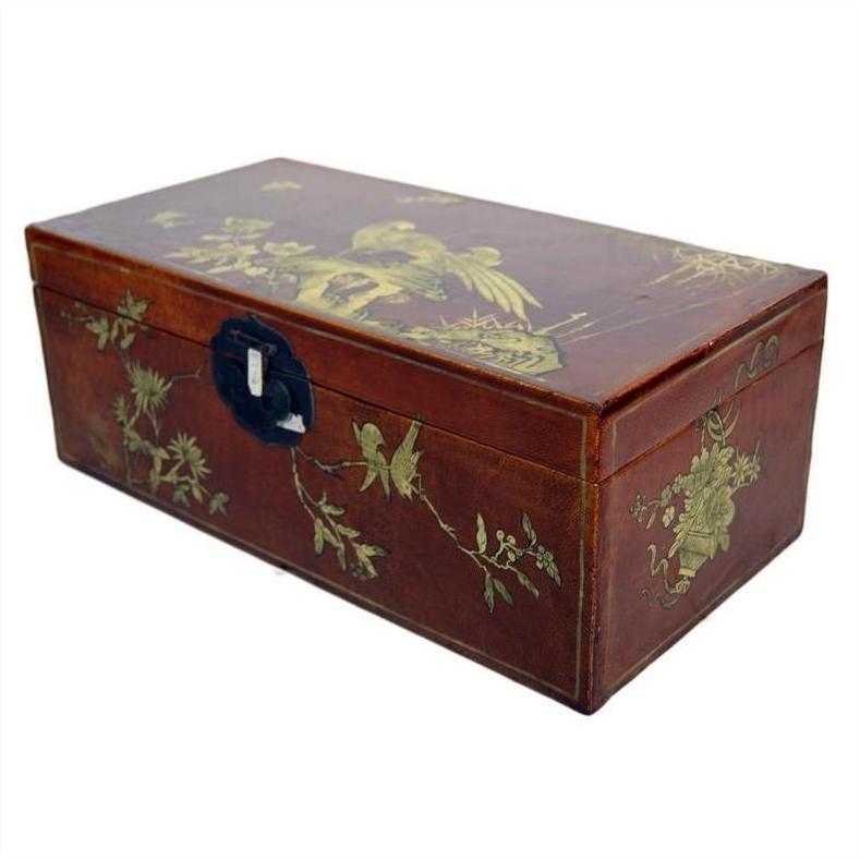 Vintage Chinese Hand Painted Lacquered Dowry Box-8. Asian &amp; Chinese Furniture, Art, Antiques, Vintage Home Décor for sale at FEA Home
