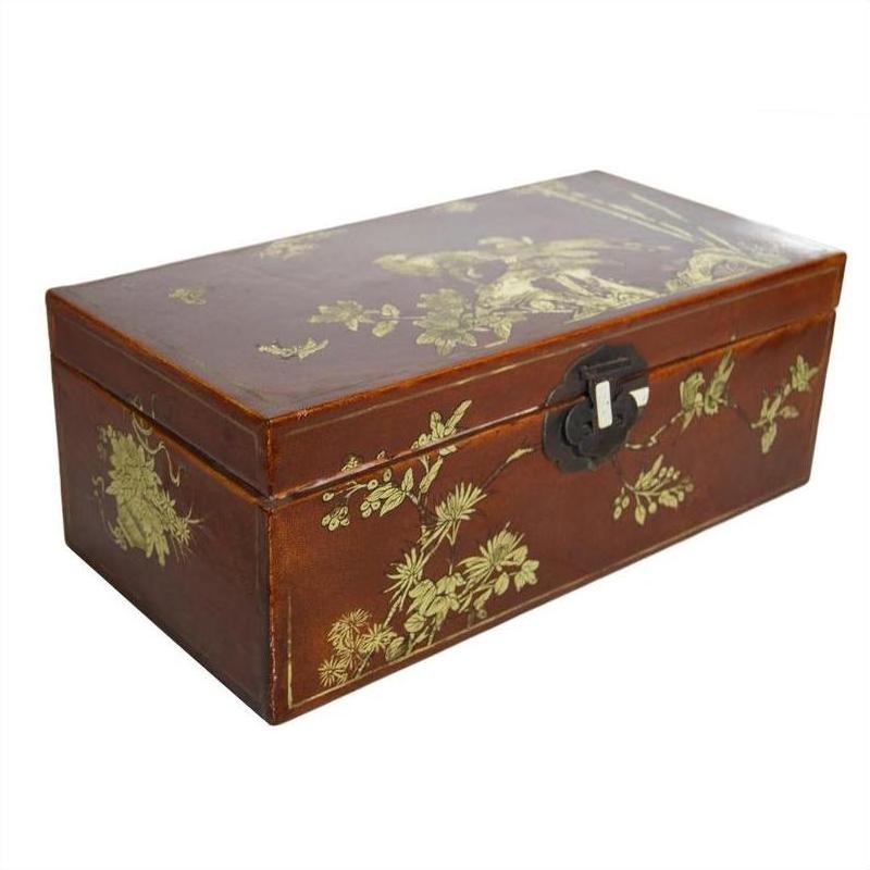 Vintage Chinese Hand Painted Lacquered Dowry Box-7. Asian &amp; Chinese Furniture, Art, Antiques, Vintage Home Décor for sale at FEA Home
