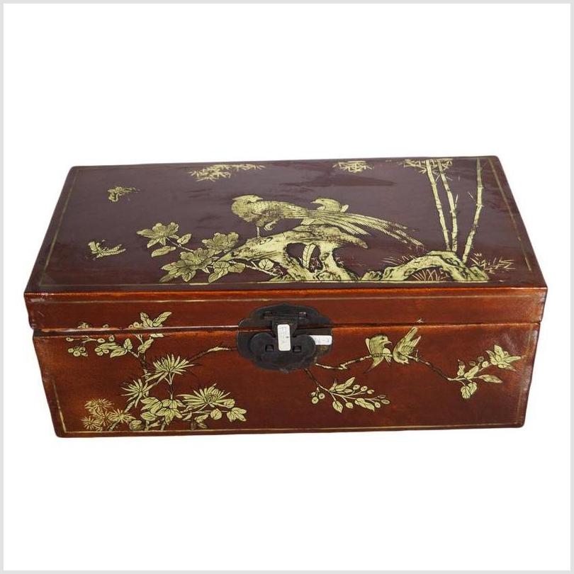 Vintage Chinese Hand Painted Lacquered Dowry Box-1. Asian & Chinese Furniture, Art, Antiques, Vintage Home Décor for sale at FEA Home