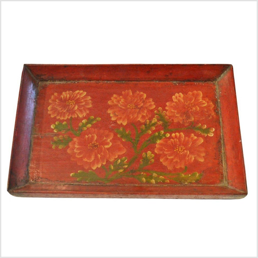 Vintage Chinese Hand Painted Ornate Tray-1. Asian & Chinese Furniture, Art, Antiques, Vintage Home Décor for sale at FEA Home