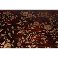 Vintage Chinese Lacquered Coffee Table with Carved and Gilt Floral Décor