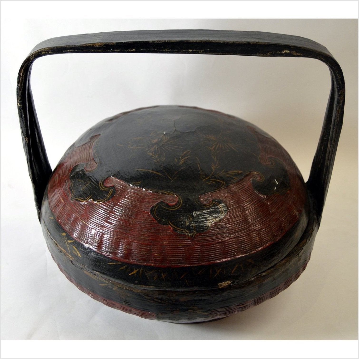 Vintage Chinese Ornate Dowry Basket-2. Asian & Chinese Furniture, Art, Antiques, Vintage Home Décor for sale at FEA Home