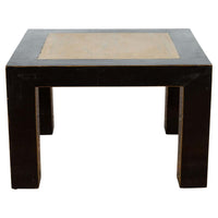 Vintage Chinese Square Coffee Table with Antique Palace Courtyard Stone Inset