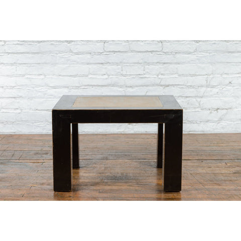 This-is-a-picture-of-a-Vintage Chinese Square Coffee Table with Antique Palace Courtyard Stone Inset-with-image-position-10-style-YN3374-Shop-for-Vintage-and-Antique-Asian-and-Chinese-Furniture-for-sale-at-FEA Home-NYC