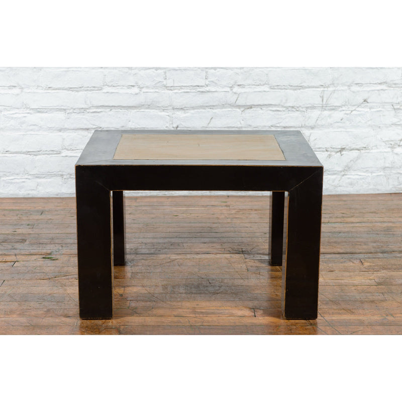 This-is-a-picture-of-a-Vintage Chinese Square Coffee Table with Antique Palace Courtyard Stone Inset-with-image-position-4-style-YN3374-Shop-for-Vintage-and-Antique-Asian-and-Chinese-Furniture-for-sale-at-FEA Home-NYC