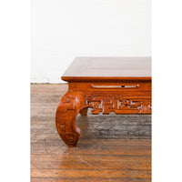 This-is-a-picture-of-a-Vintage Chinese Style Low Kang Coffee Table with Carved Scrolls and Chow Legs-image-position-8-style-YN1430-Shop-for-Vintage-and-Antique-Asian-and-Chinese-Furniture-for-sale-at-FEA Home-NYC