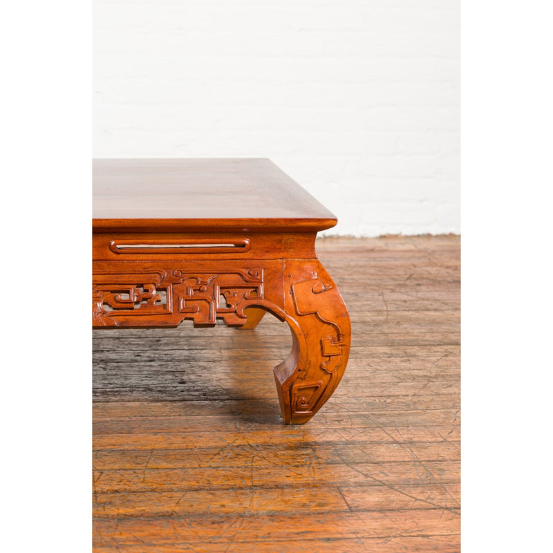 This-is-a-picture-of-a-Vintage Chinese Style Low Kang Coffee Table with Carved Scrolls and Chow Legs-image-position-9-style-YN1430-Shop-for-Vintage-and-Antique-Asian-and-Chinese-Furniture-for-sale-at-FEA Home-NYC