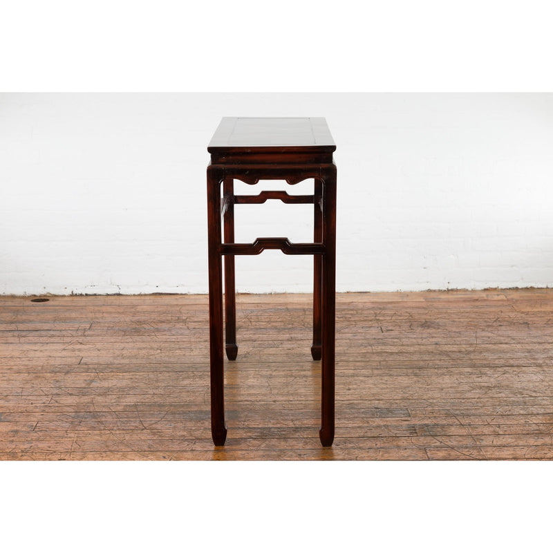 This-is-a-picture-of-a-Vintage Chinese Style Wine Console Table with Carved Apron and Custom Lacquer-image-position-15-style-YN3280-Shop-for-Vintage-and-Antique-Asian-and-Chinese-Furniture-for-sale-at-FEA Home-NYC