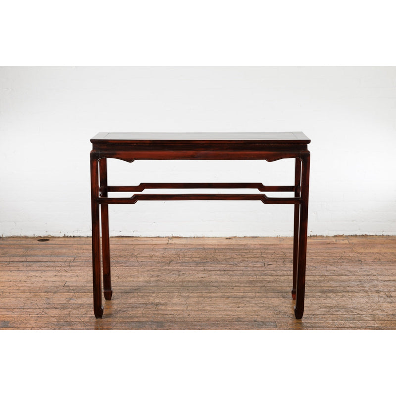 This-is-a-picture-of-a-Vintage Chinese Style Wine Console Table with Carved Apron and Custom Lacquer-image-position-17-style-YN3280-Shop-for-Vintage-and-Antique-Asian-and-Chinese-Furniture-for-sale-at-FEA Home-NYC