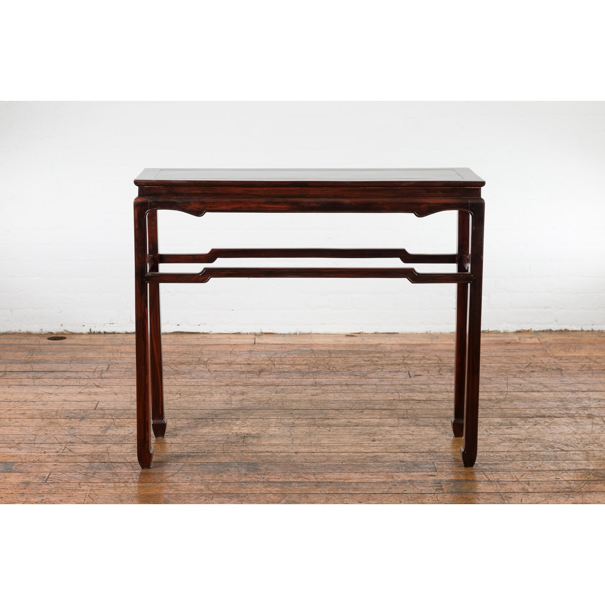 Vintage Chinese Style Wine Console Table with Carved Apron and Custom Lacquer-2. Asian & Chinese Furniture, Art, Antiques, Vintage Home Décor for sale at FEA Home