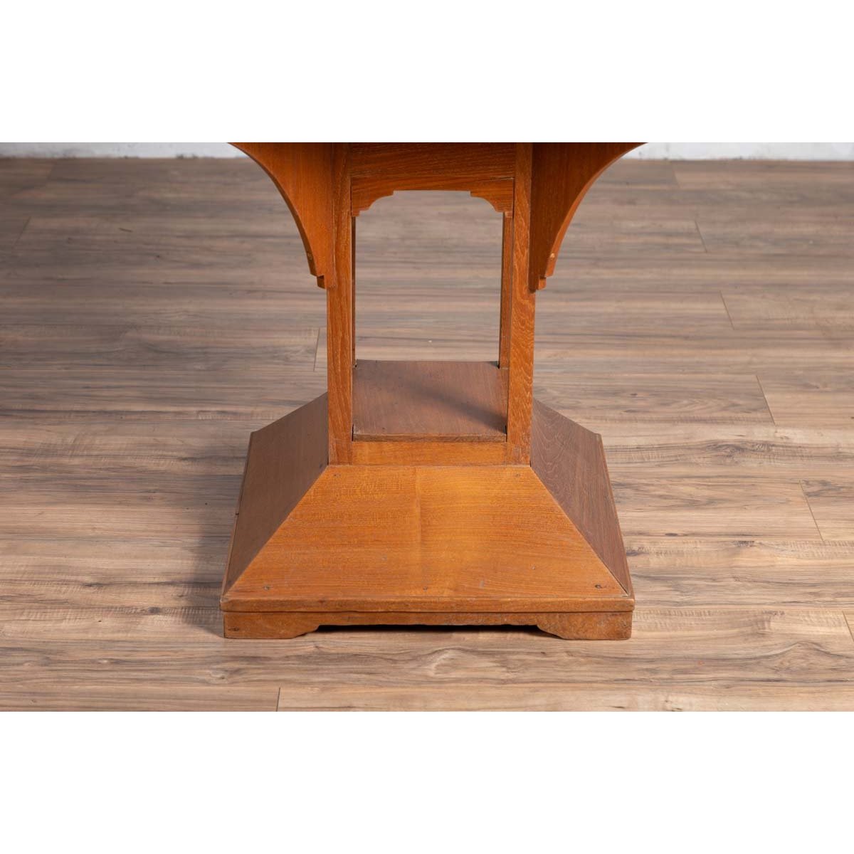 Vintage Dutch Colonial Indonesian Square Center Table with Marble Inset-8. Asian &amp; Chinese Furniture, Art, Antiques, Vintage Home Décor for sale at FEA Home