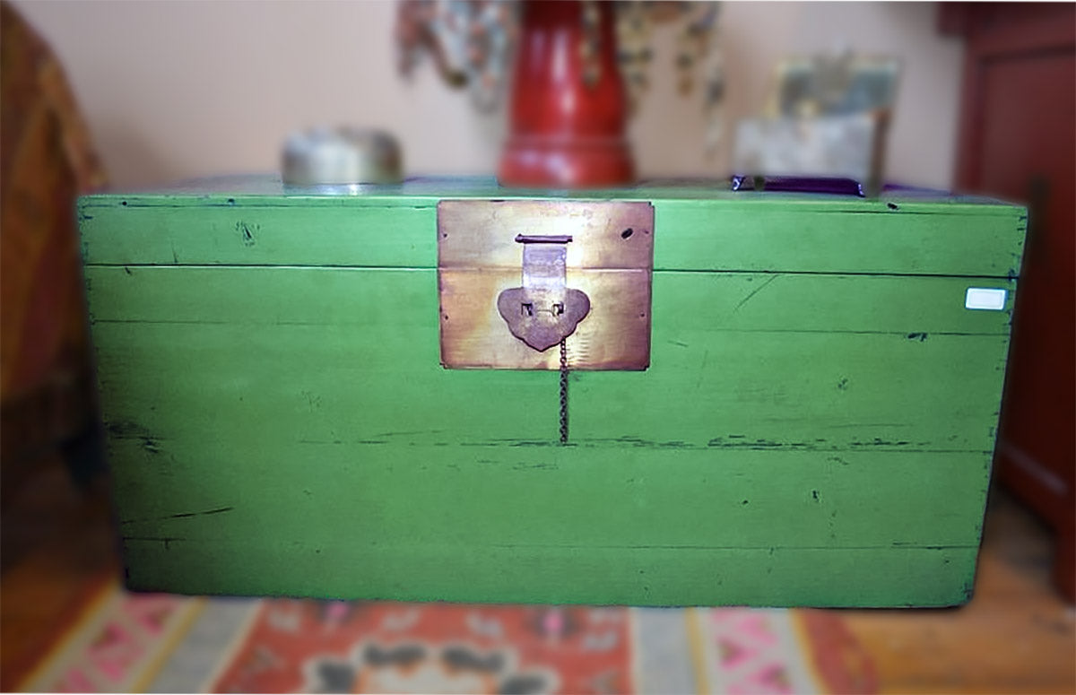 Vintage Green Chinese Chest-1. Asian & Chinese Furniture, Art, Antiques, Vintage Home Décor for sale at FEA Home