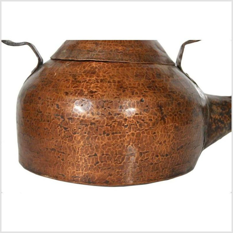 Vintage Asian Hand Hammered Copper Teapot Kettle 