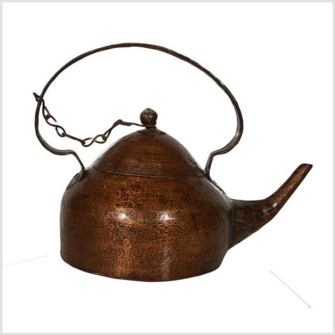 Vintage Hand-Hammered Copper Teapot with Patina from 20th Century, India- Asian Antiques, Vintage Home Decor & Chinese Furniture - FEA Home