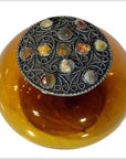 Vintage Indian Amber Glass Trinket Bowl-2. Asian & Chinese Furniture, Art, Antiques, Vintage Home Décor for sale at FEA Home