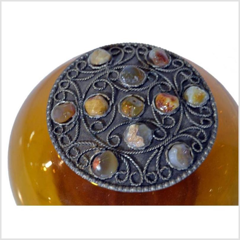 Vintage Indian Amber Glass Trinket Bowl-3. Asian &amp; Chinese Furniture, Art, Antiques, Vintage Home Décor for sale at FEA Home