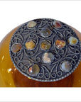 Vintage Indian Amber Glass Trinket Bowl-3. Asian & Chinese Furniture, Art, Antiques, Vintage Home Décor for sale at FEA Home