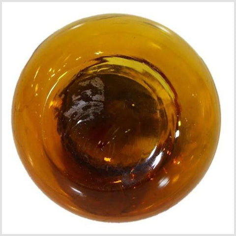 Vintage Indian Amber Glass Trinket Bowl 