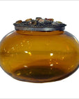 Vintage Indian Amber Glass Trinket Bowl-1. Asian & Chinese Furniture, Art, Antiques, Vintage Home Décor for sale at FEA Home