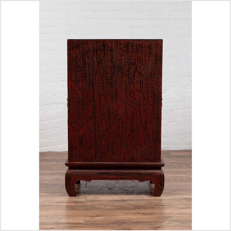 Vintage Japanese Display Cabinet with Red Negora Lacquer and Gilded Calligraphy-YN6504-17. Asian & Chinese Furniture, Art, Antiques, Vintage Home Décor for sale at FEA Home