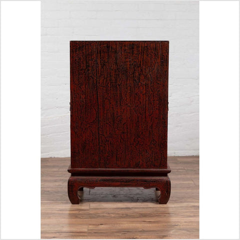 Vintage Japanese Display Cabinet with Red Negora Lacquer and Gilded Calligraphy-YN6504-17. Asian & Chinese Furniture, Art, Antiques, Vintage Home Décor for sale at FEA Home