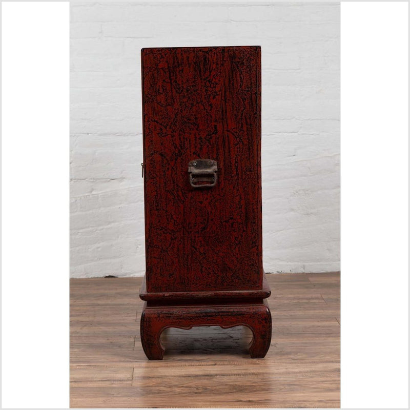 Vintage Japanese Display Cabinet with Red Negora Lacquer and Gilded Calligraphy-YN6504-18. Asian & Chinese Furniture, Art, Antiques, Vintage Home Décor for sale at FEA Home