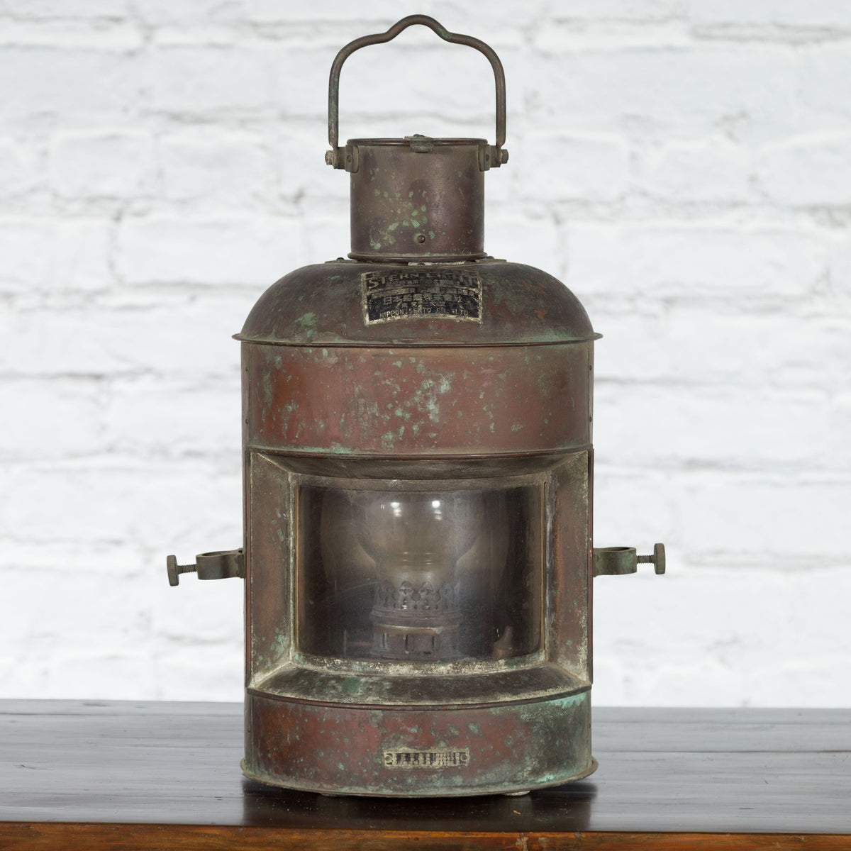 Vintage Japanese Ship's Navigation Stern Light by Nippon Sento Co, Ltd-2. Asian & Chinese Furniture, Art, Antiques, Vintage Home Décor for sale at FEA Home