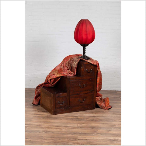Vintage Javanese Staircase Tansu Cabinet in Japanese Style with Four Drawers-YN6201-3. Asian & Chinese Furniture, Art, Antiques, Vintage Home Décor for sale at FEA Home